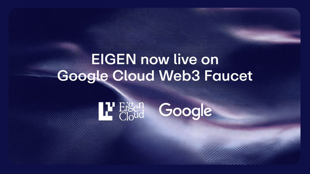 eigenlayer's tweet image. $EIGEN is now LIVE on Google Cloud’s Web3 Faucet!

Developers can request EIGEN tokens (on Ethereum Hoodi Testnet) directly through @googlecloud, making it seamless to build, test, and deploy.

No custom setups or manual faucets, everything happens right inside the dev…