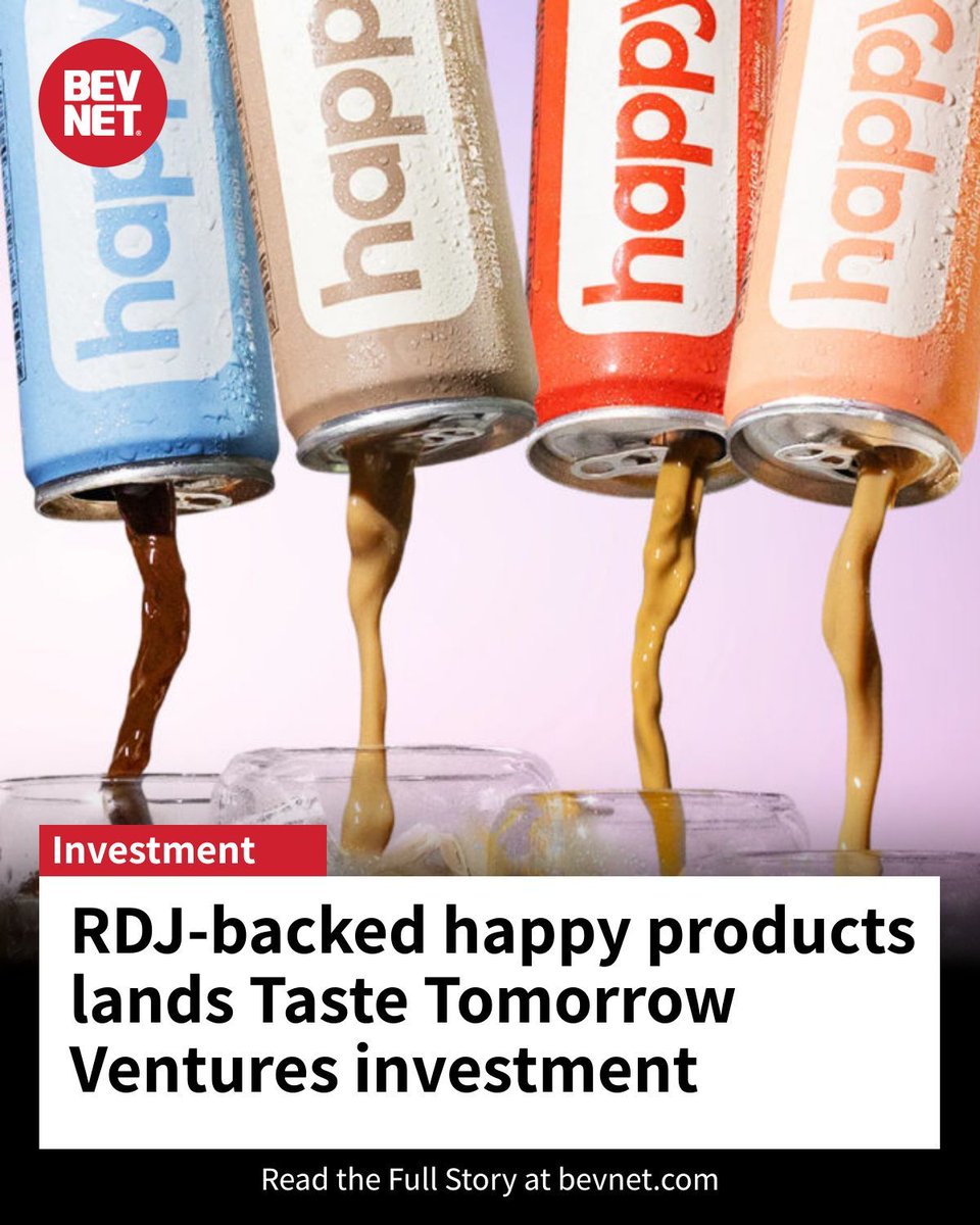 BevNET's tweet image. Taste Tomorrow Ventures took a minority stake in happy, co‑founded by Craig Dubitsky & Robert Downey Jr., to fund retail/DSD growth and RTD innovation. ☕️🤝 bevnet.com/news/2025/happ…