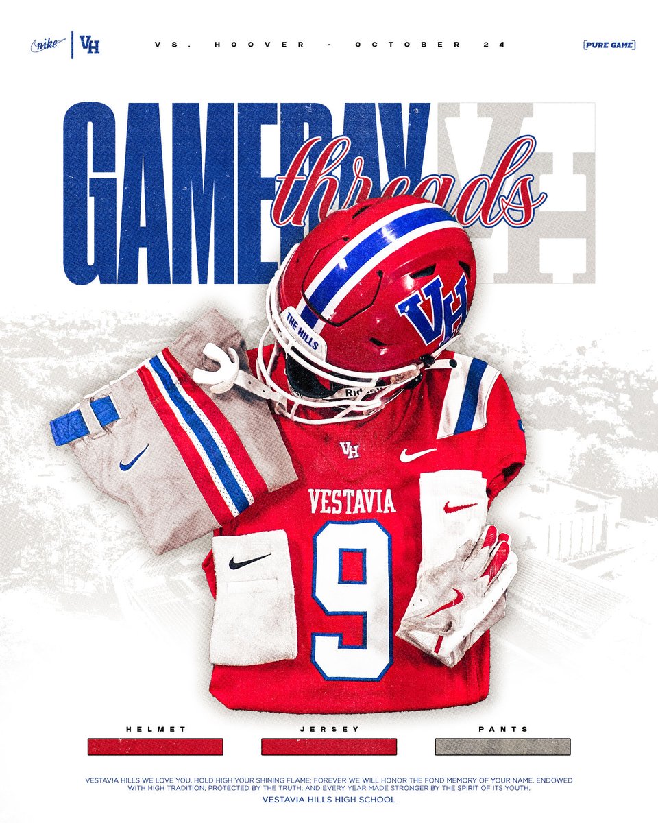 Game 9 Attire:

🟥 Red Helmet
🟥 Red Jersey 
⬜️ Gray Pants 

#1REBEL