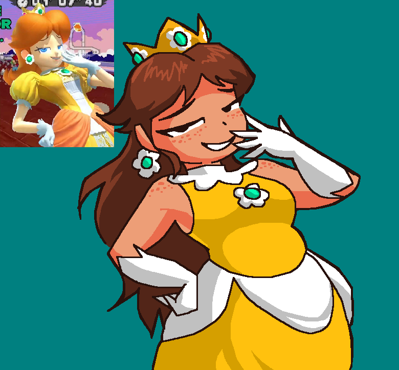QuietTomato's tweet image. thanx for the positive reception of my princess daisy design 🙏