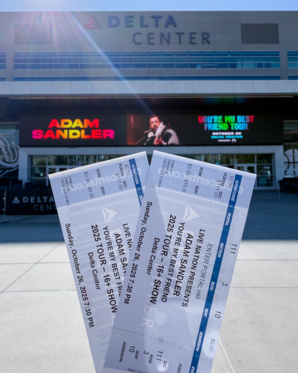 deltacenter's tweet image. 𝗚𝗜𝗩𝗘𝗔𝗪𝗔𝗬: Win two tickets to see @AdamSandler at #DeltaCenter on October 26!

To enter:
1️⃣Follow @deltacenter
2️⃣RT
3️⃣Tag a friend

*The winner will be DM'd on 10/26.