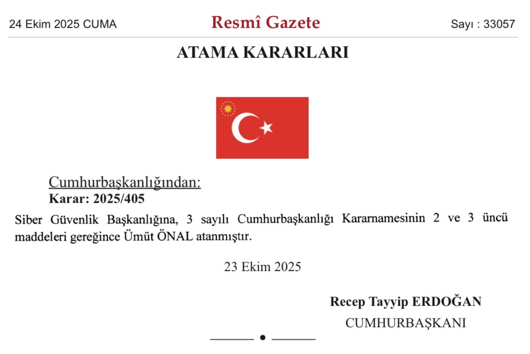 Ve Ümit Önal, Siber Güvenlik Başkanlığı’na atandı…