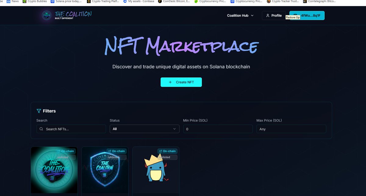 Beta testing our NFT  capabilities on our site