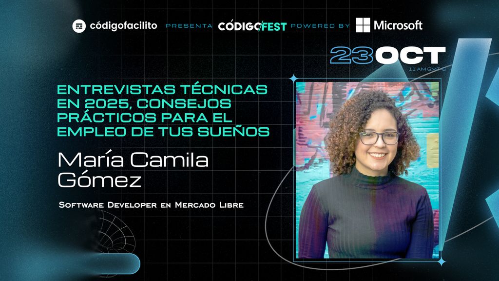 💼 ¿Buscas tu empleo soñado en tech?

🎙️ María Camila Gómez, <a href="/camigomezdev/">Maria Camila Gomez R 🇨🇴</a>, comparte consejos prácticos para brillar en tus entrevistas técnicas en 2025.

Toma nota, esta charla puede cambiar tu carrera 👇 
youtube.com/watch?v=TzCibD…