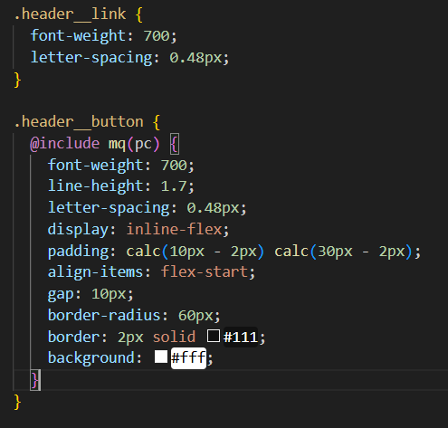 Image for the Tweet beginning: 〇OHA!復習➂
〇 ヘッダーのCSS（pc）

🔸動画のfont-weight: 400;縛りは、以前のグーグルフォントだからなのかな？

🔸button内でpaddingを効かす。※border内で幅をもたす

#デイトラ 