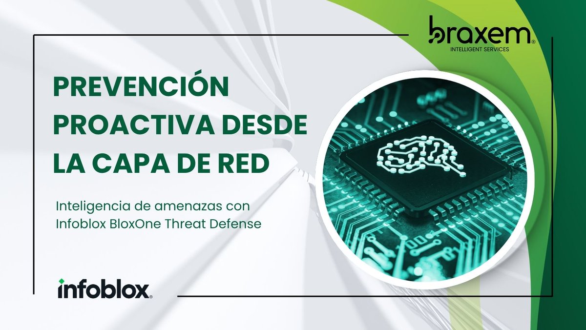 braxem's tweet image. @Infoblox protege desde el DNS con inteligencia de amenazas integrada.
Prevención proactiva desde la capa de red, ideal para sectores críticos.

#Infoblox #ThreatIntelligence #DNS #SeguridadRed #ZeroTrust