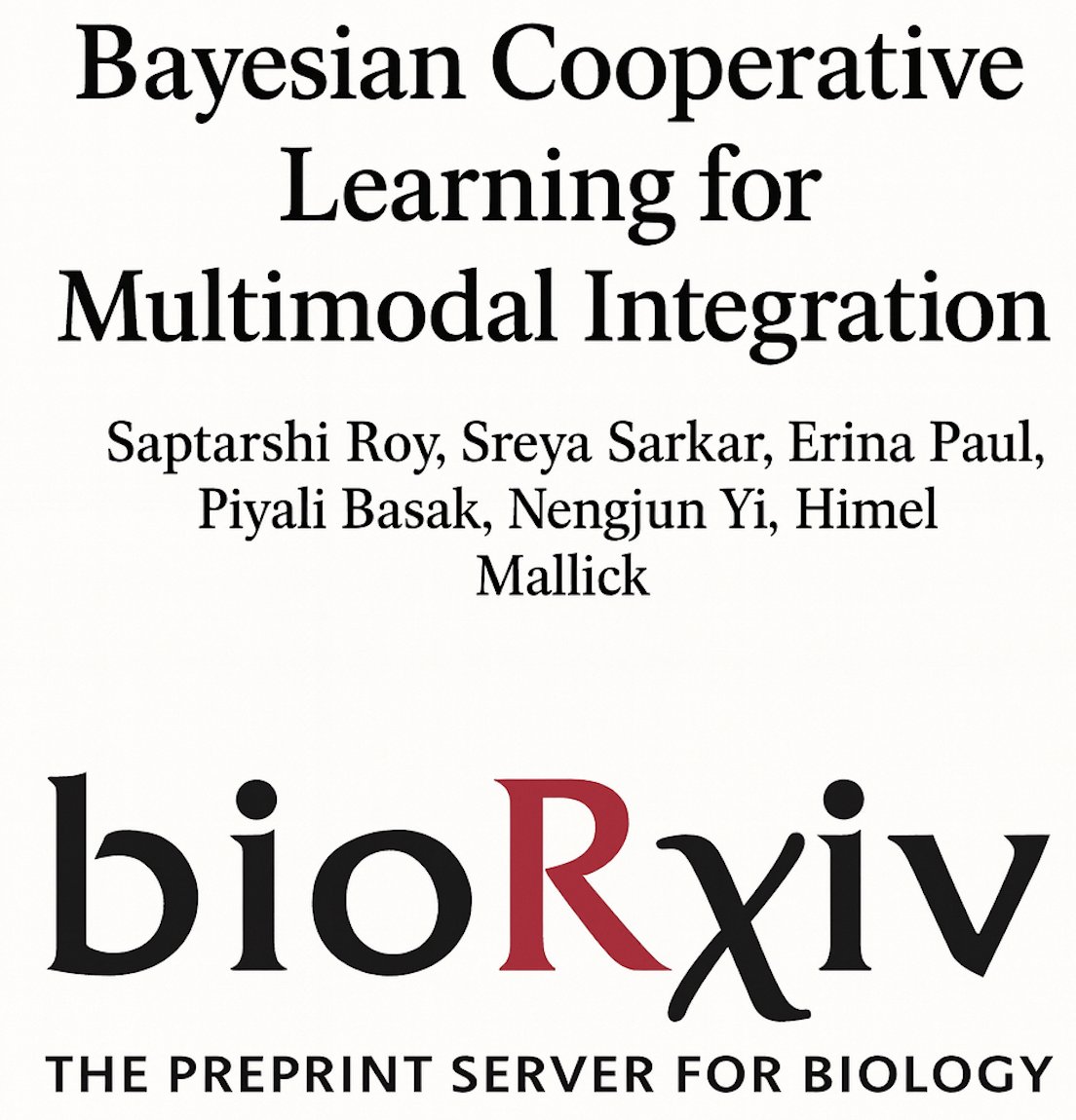 Mallick_Himel's tweet image. Rolling into the weekend with a very special collaboration with two rising stars (Saptarshi, Sreya)! Thanks to their valiant efforts, our new preprint on #Bayesian #MultimodalAI is out! 🙌 
This work also marks the reunion with my PhD advisor as a co-author after a decade — a…