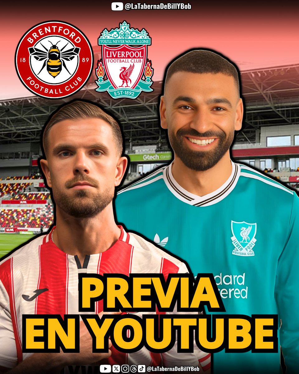 ESTAMOS EN DIRECTO EN YUTUB⏰
Con toda la previa del Brentford vs Liverpool en Londres por la fecha 9 de la Premier League⚽️