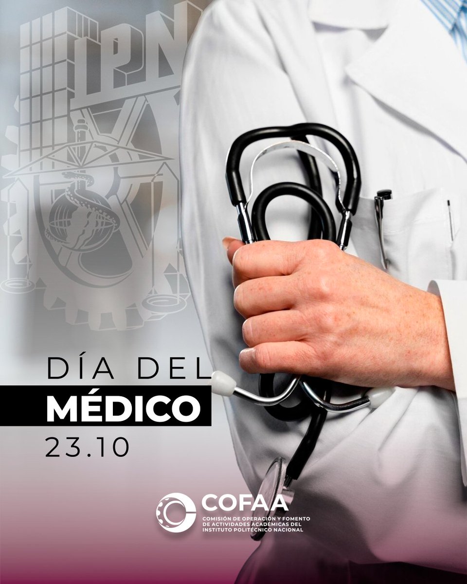 Hoy reconocemos la vocación, entrega y humanidad de quienes, con su labor diaria, salvan vidas y transforman realidades. En la COFAA celebramos a nuestras y nuestros médicos con orgullo y gratitud.  ¡Gracias por su incansable labor!  
#DíaDelMédico #COFAA #IPN #VocaciónQueInspira