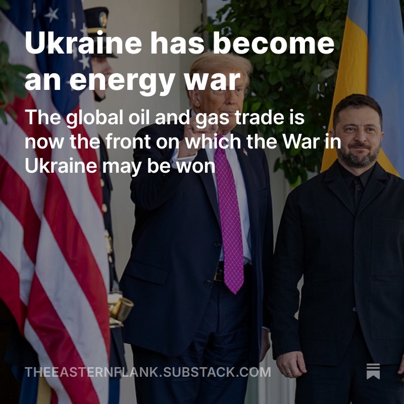 It’s only a matter of time before Trump pivots back to Putin, but for the time being, his sanctions, plus the EU’s new measures and Ukraine’s drone war, have coalesced into the most effective mechanism against Russia the West currently has. Link to my latest in the next post ⬇️