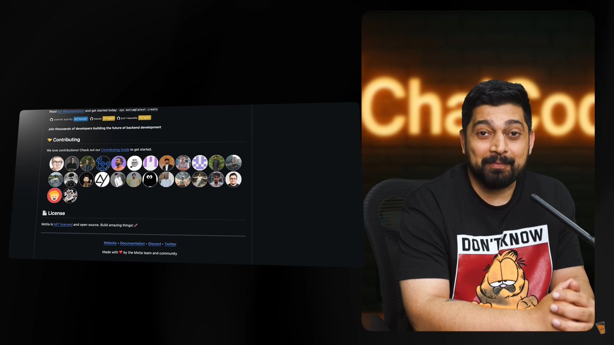 Not me, but my github profile was on <a href="/Hiteshdotcom/">Hitesh Choudhary</a> video 💙