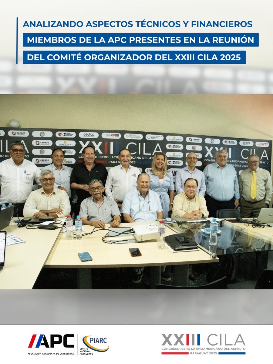 apc_py's tweet image. 🇵🇾 Miembros de la APC participaron en una nueva reunión del Comité Organizador del XXIII CILA 2025, analizando los avances técnicos y financieros del Congreso.
Paraguay sigue preparándose con compromiso y excelencia.
#CILA2025 #XXIIICILA #APC #IngenieríaVial #GestiónVial