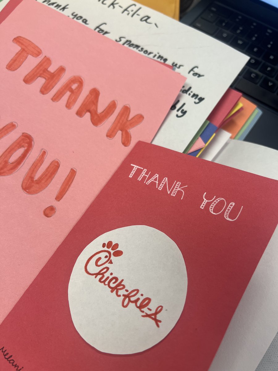 This week, our students mailed 75 handwritten cards to their veterans, as a small way to say thank you for their service and friendship. 🇺🇸✉️ We’re also sending thank yous to our amazing sponsors, including <a href="/ChickfilA/">Chick-fil-A, Inc.</a> 288 &amp; Broad, for their continued support!