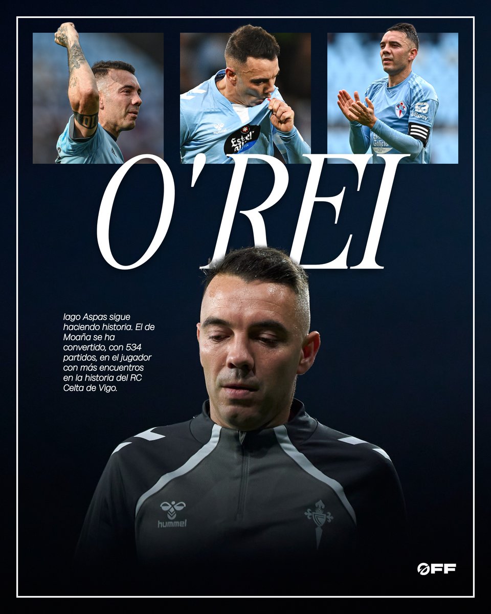 Era príncipe.
Lleva tiempo siendo O'Rei.

💙 534 partidos de <a href="/aspas10/">Iago Aspas Juncal</a> con el <a href="/RCCelta/">Celta</a>. LEYENDA.