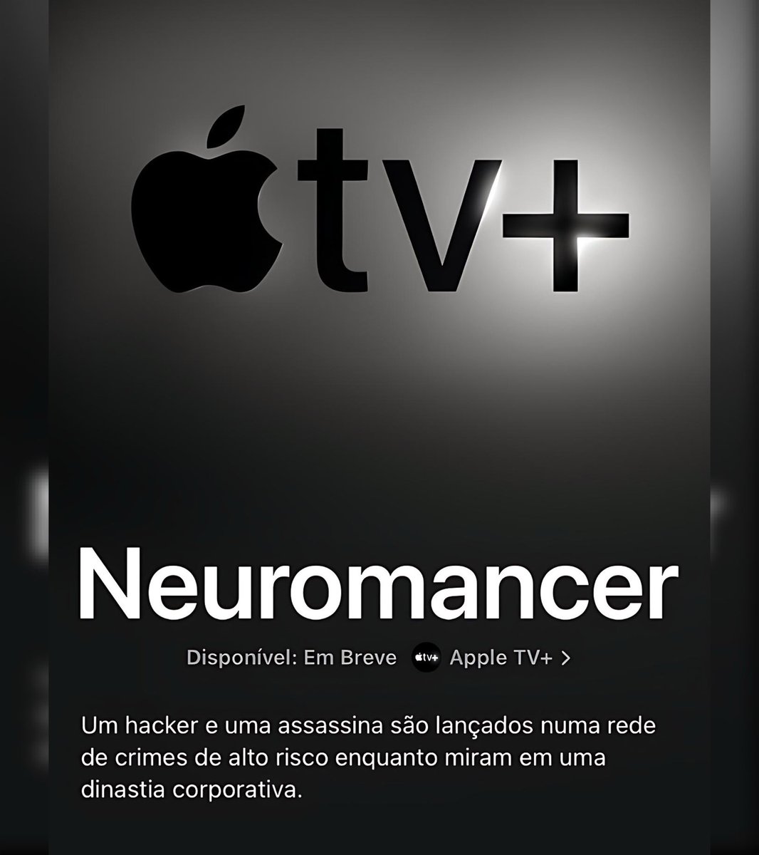 PortalAppleTV's tweet image. A página de Neuromancer já está disponível no Apple TV.
A série é uma adaptação do livro de William Gibson, e é protagonizada por Callum Turner e Briana Middleton.
Sua trama segue um hacker e uma assassina que são jogados numa rede de crimes de alto risco enquanto miram em uma…