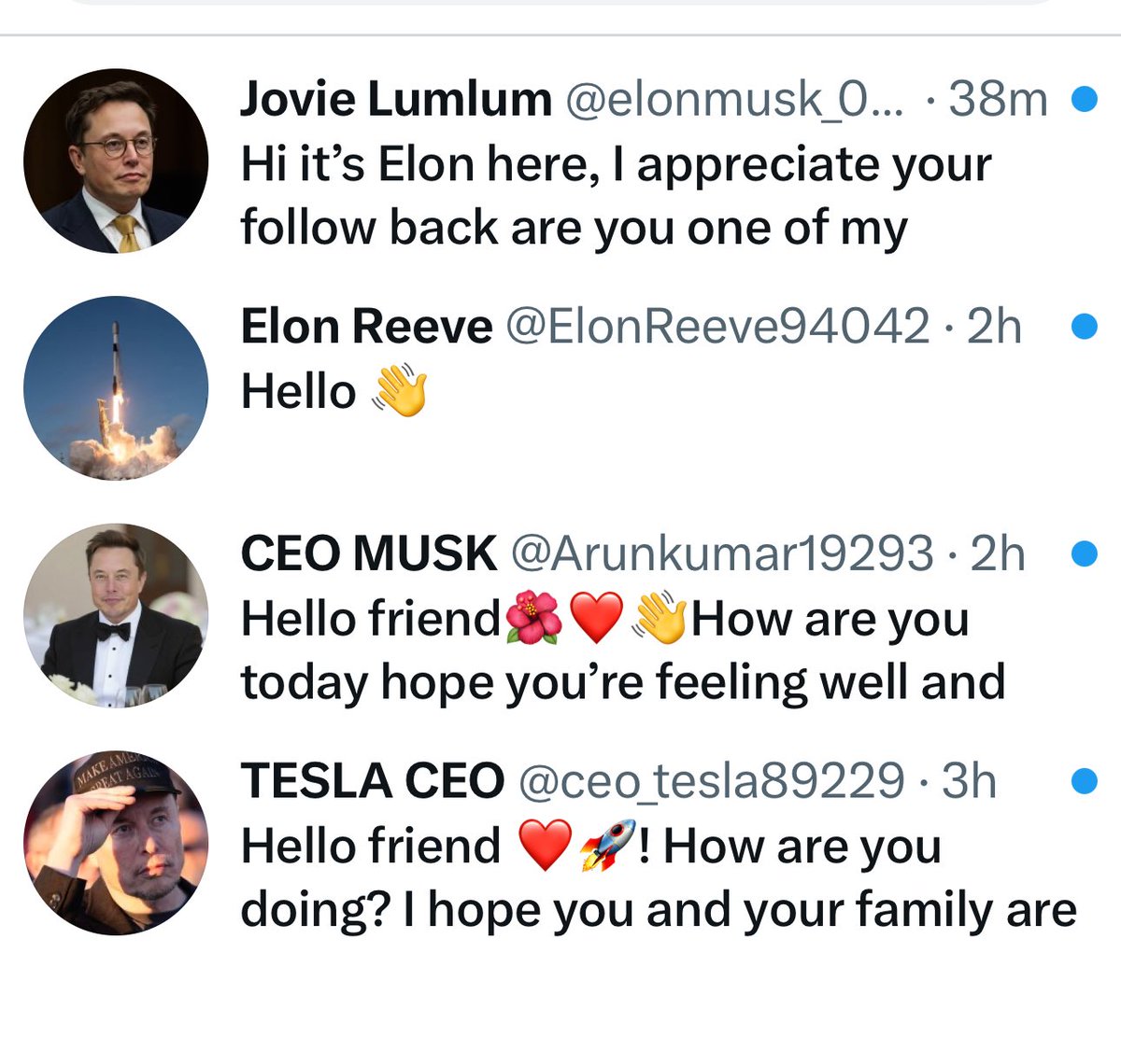 Mite “Leons” today and even one using a fake account name. 🤣