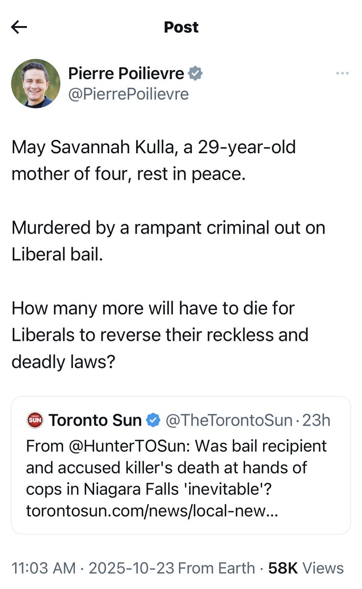 There is no tragedy that Pierre won’t try to politicize, and no embarrassment from their leader that Conservatives won’t defend.

The lack of basic decency is an anchor dragging down Canadian politics - Conservatives, just cut it loose already.