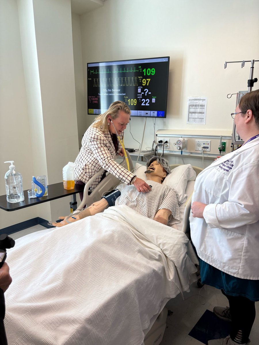 RepAprilDelaney's tweet image. With ACA tax credits at risk and historic cuts to Medicaid impending, we must meet the needs of our healthcare workers to strengthen our hospitals and uplift their service. Today I toured classrooms, labs, and other facilities at @montgomerycoll Health Sciences Center and met…