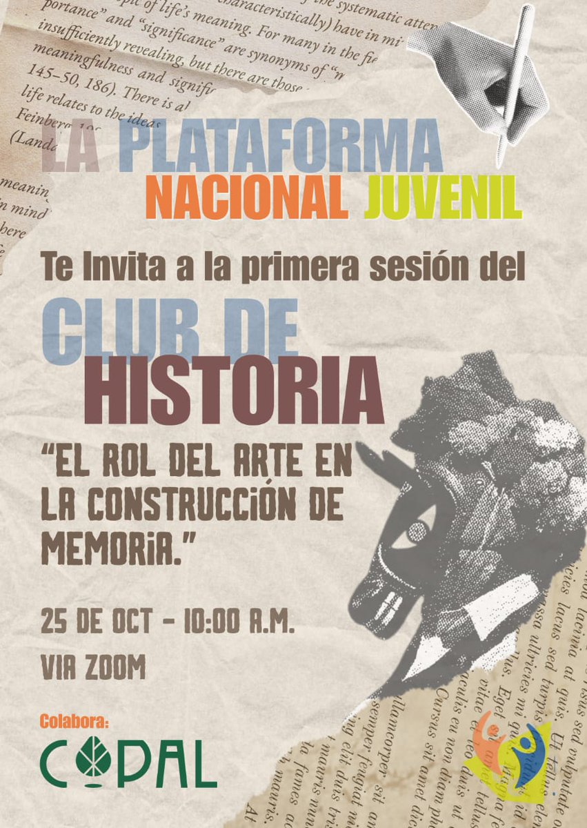 🎨 ¿Impacta el arte en la construcción de la memoria y en las revoluciones? 

En el *Club de Historia* reflexionaremos sobre cómo el arte se convierte en una forma de resistencia, memoria y transformación colectiva.
🫱 Sumate forms.gle/Xm7ixb5WJUEDSw…