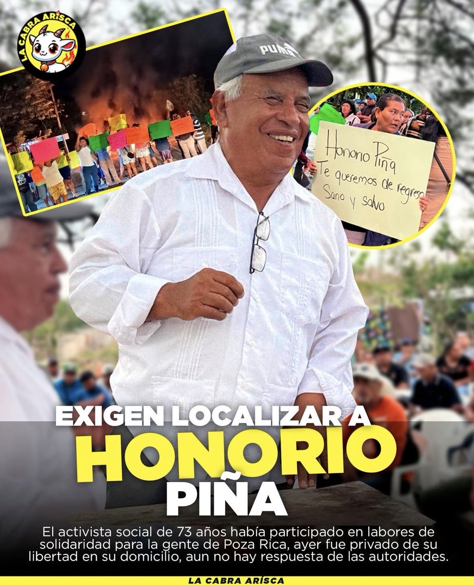 🔴📣Exigimos a nivel nacional la intervención de la <a href="/FGE_Veracruz/">FGE Veracruz</a> y el <a href="/GobiernoVer/">Gobierno de Veracruz</a> para #QueAparezcaHonorioPiña, han pasado 24 horas y no sabes nada de su paradero. 

¡La vida y seguridad de las personas no pueden esperar! ⚠️
#VeracruzInseguro