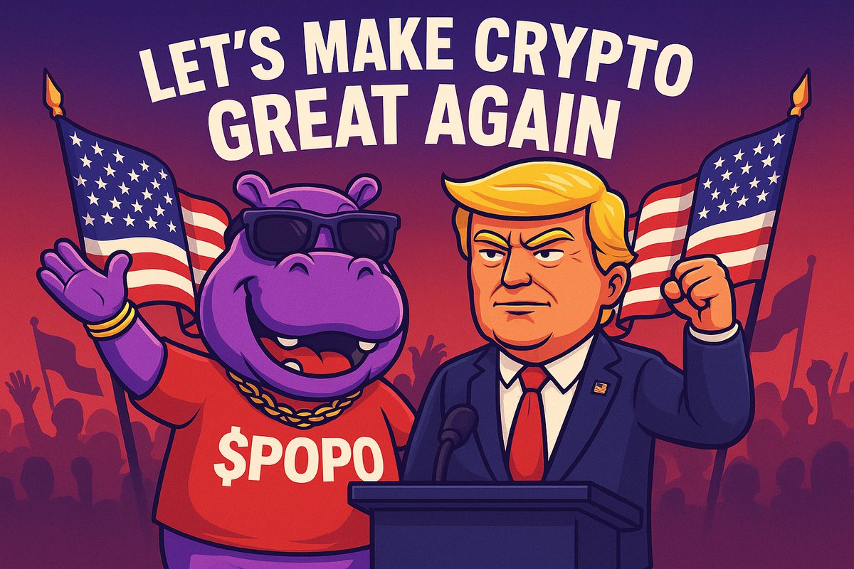 PopoOnTheMoon's tweet photo. @bitcoinnews 🇺🇸💜 LET’S MAKE CRYPTO GREAT AGAIN! 💜🇺🇸

The people are tired of the scams, the rugs, the weak coins. It’s time for REAL MEME ENERGY — strong, funny, unstoppable.

The future is purple, the vibes are electric, and the community is winning BIG! 🐘💥 https://t.co/k82PMKKJjD