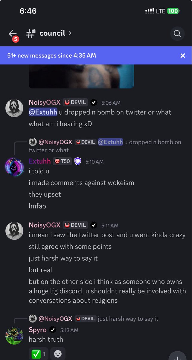 I love noisy and nyx and the rest of the grinders team but anyone that’s staying supports extuhs ideals to an extent. 

Oxygenjosh confirmed by extuh being someone who supports him but won’t say anything publicly and other mods/council. 

Not sure how it got to this point.
