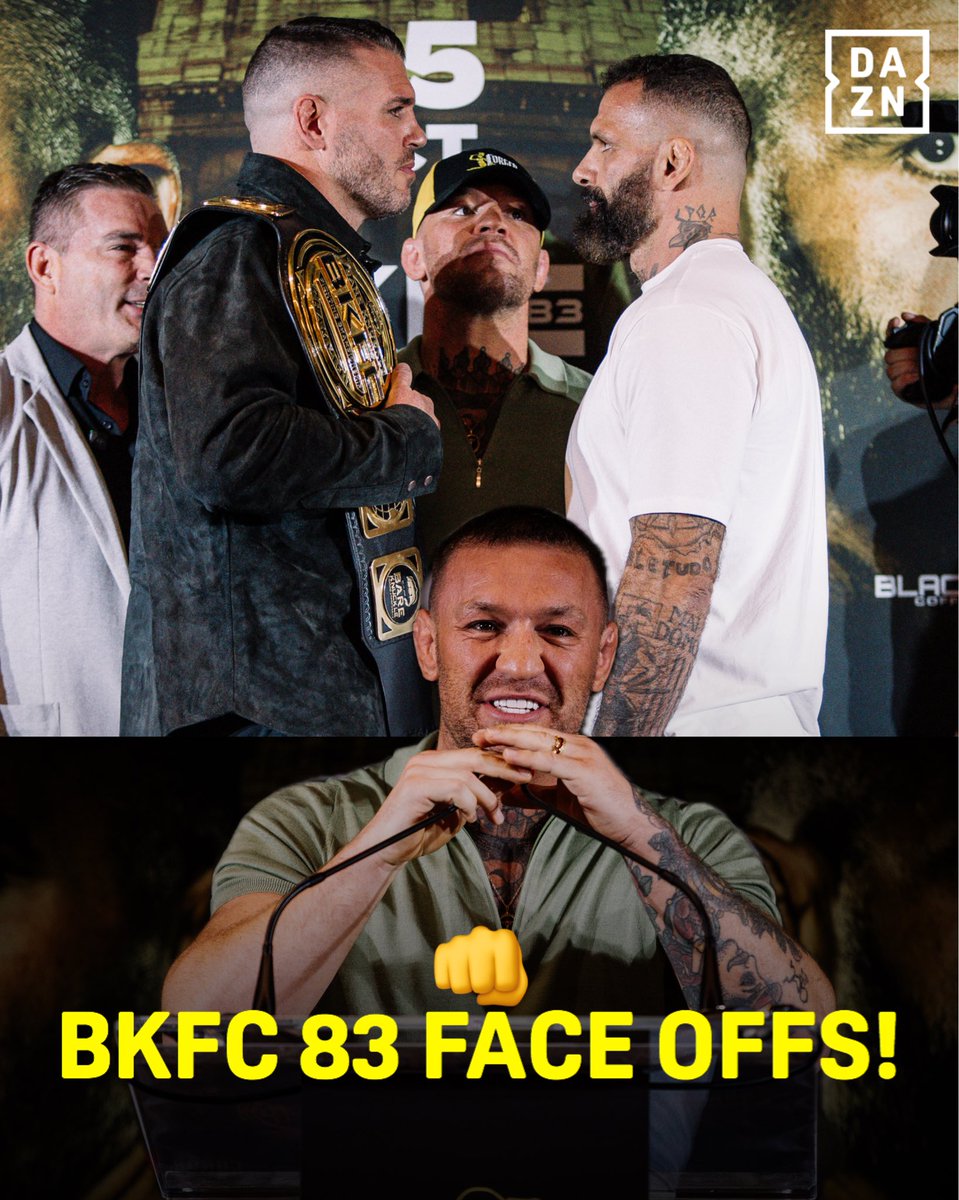 The Gladiators face off ahead of a BRUTAL Fight Day in Rome! 🇮🇹👊

🧵 A THREAD:

#BKFC83 | Oct 25 | Watch for FREE on DAZN in select territories