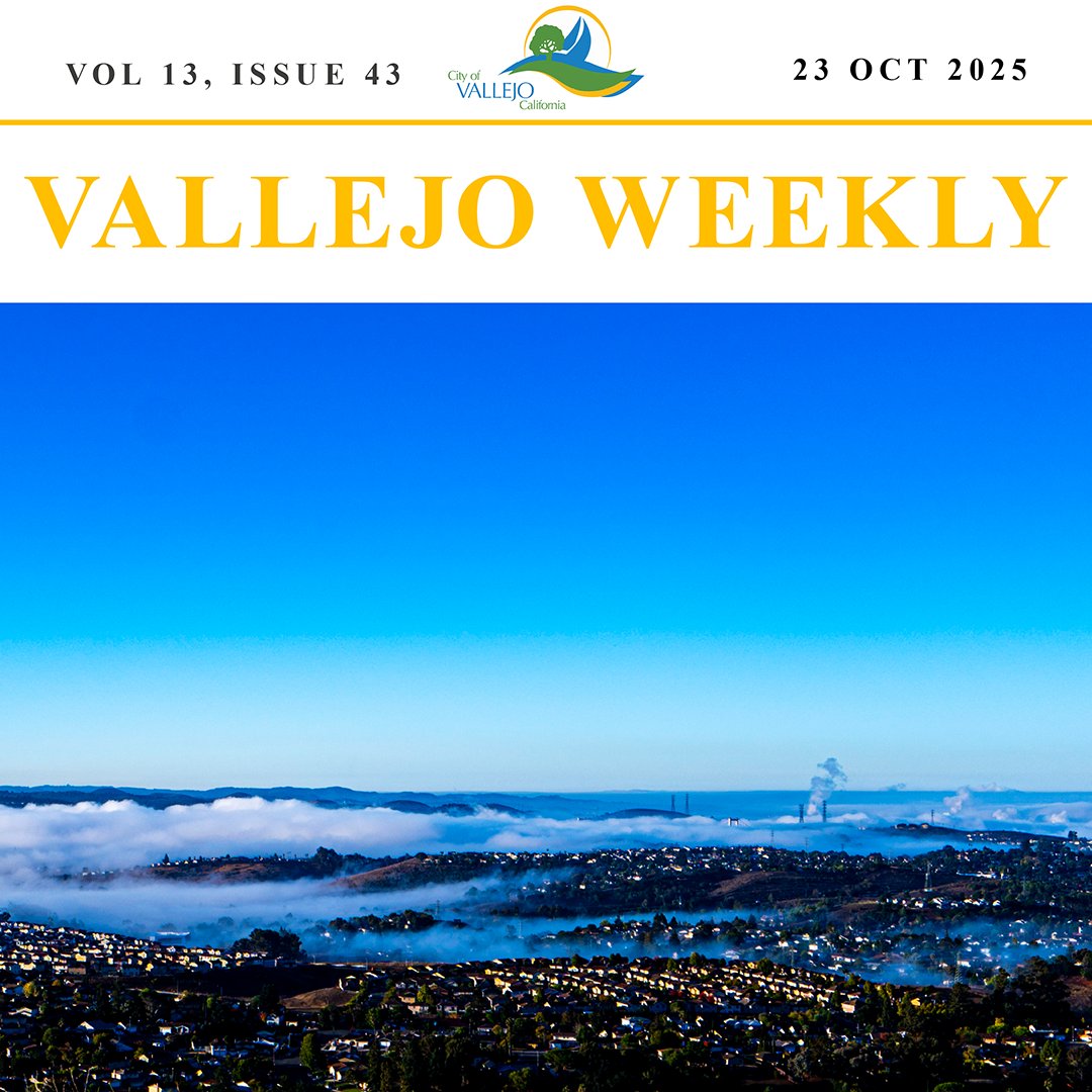 CityofVallejo's tweet image. The Vallejo Weekly is out! From local events to community wins—get the latest buzz in town.
Read & share the good vibes: issuu.com/cityofvallejo/…
#VallejoWeekly #VallejoVibes #CommunityStrong #LocalBuzz