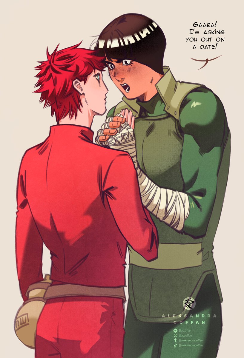 Lee invites Gaara on every date like the first time: loudly and with  excitement 🥺❤️ #gaara #rocklee #lee #naruto #gaalee, image size:817x1199