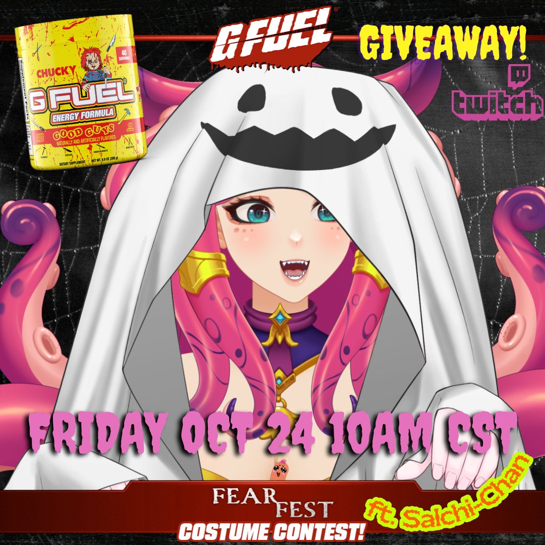 👻 Fear Fest starts NOW!
Debuting Salchi-Chan the OctoSausage 🐙🌭 + playing Marvel Rivals ZOMBIES w/ my spooky G FUEL 💀
🎁 Tub giveaway (US only!)
🕐 Fri Oct 24 | 10AM CST
📺 twitch.tv/QueenCocoVT