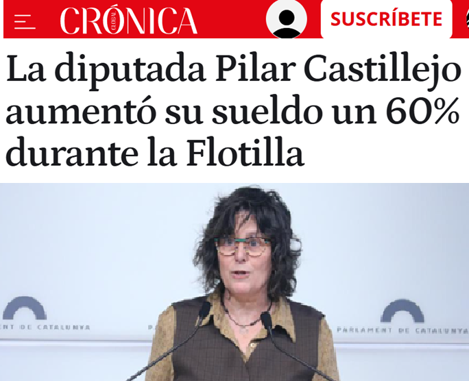 La flotilla fue un negocio redondo para la cuenta corriente de algunos listos.

Pili (CUP) no solo ha cobrado íntegramente su sueldo de los 35 días que no fue a su puesto de trabajo sino que se ha puesto un 60% más como premio.

Para esto hay que subir las cuotas de los autónomos