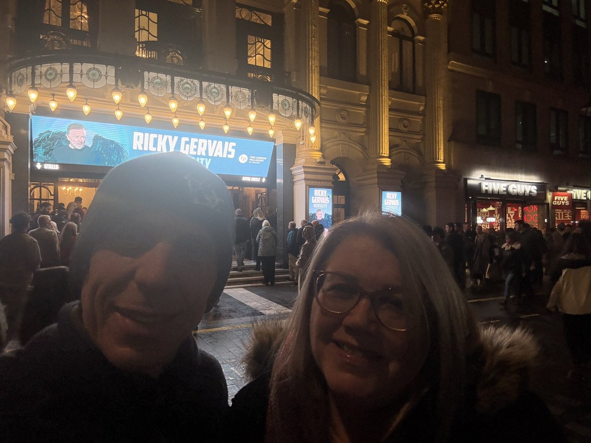 Been trying to see <a href="/rickygervais/">Ricky Gervais</a> forever and finally saw #Mortality tonight…didn’t disappoint, brilliant 😂 👏🏼👏🏼<a href="/LondonPalladium/">The London Palladium</a>