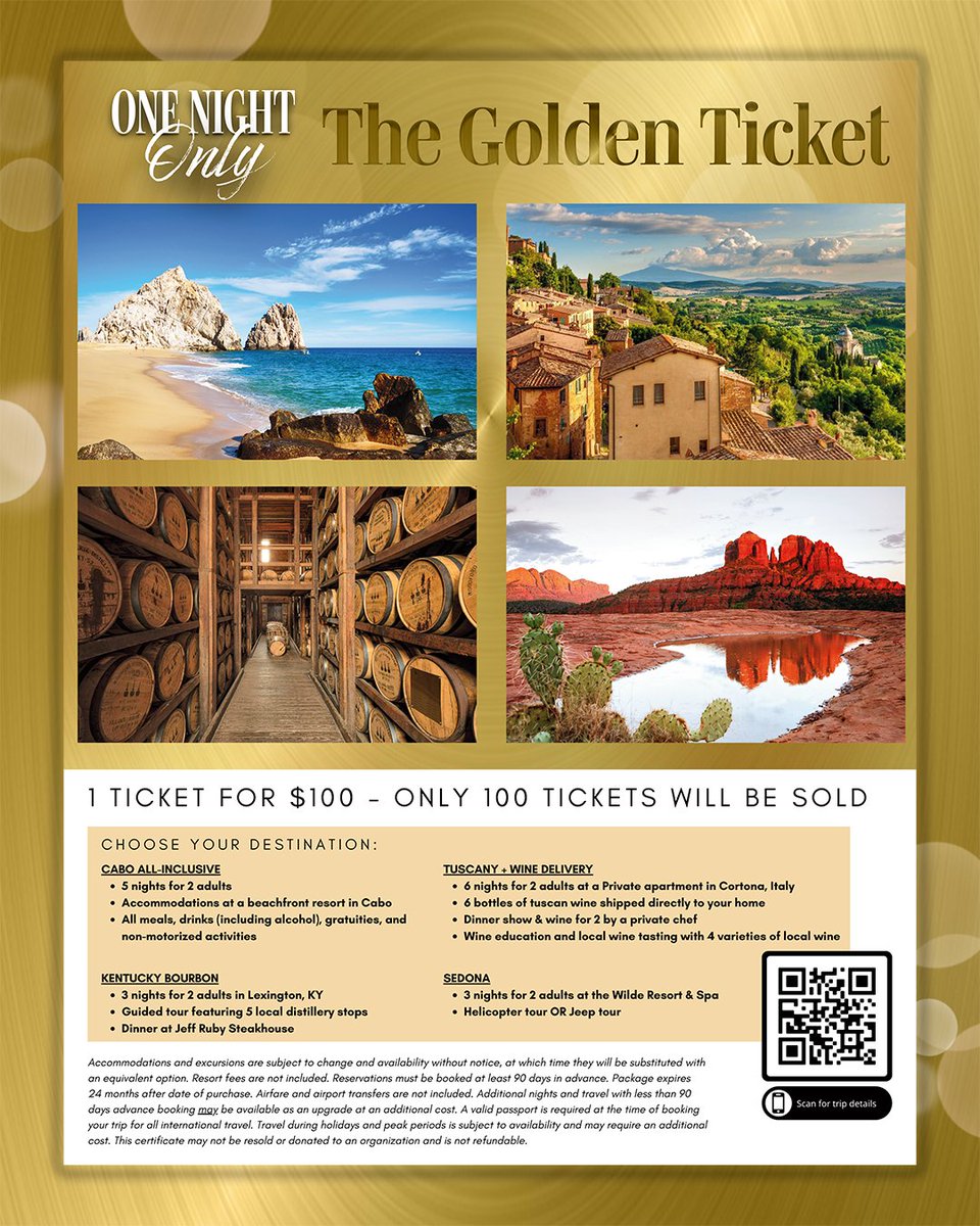 SJRHtoday's tweet image. LAST CALL for 2 chances to WIN!! Enter our 50/50 Raffle for a shot at an exciting cash prize or enter for a chance at the Golden Ticket for an amazing getaway! Winners announced TOMORROW! e.givesmart.com/events/JRk/ #NonProfit #CommunitySTRONG