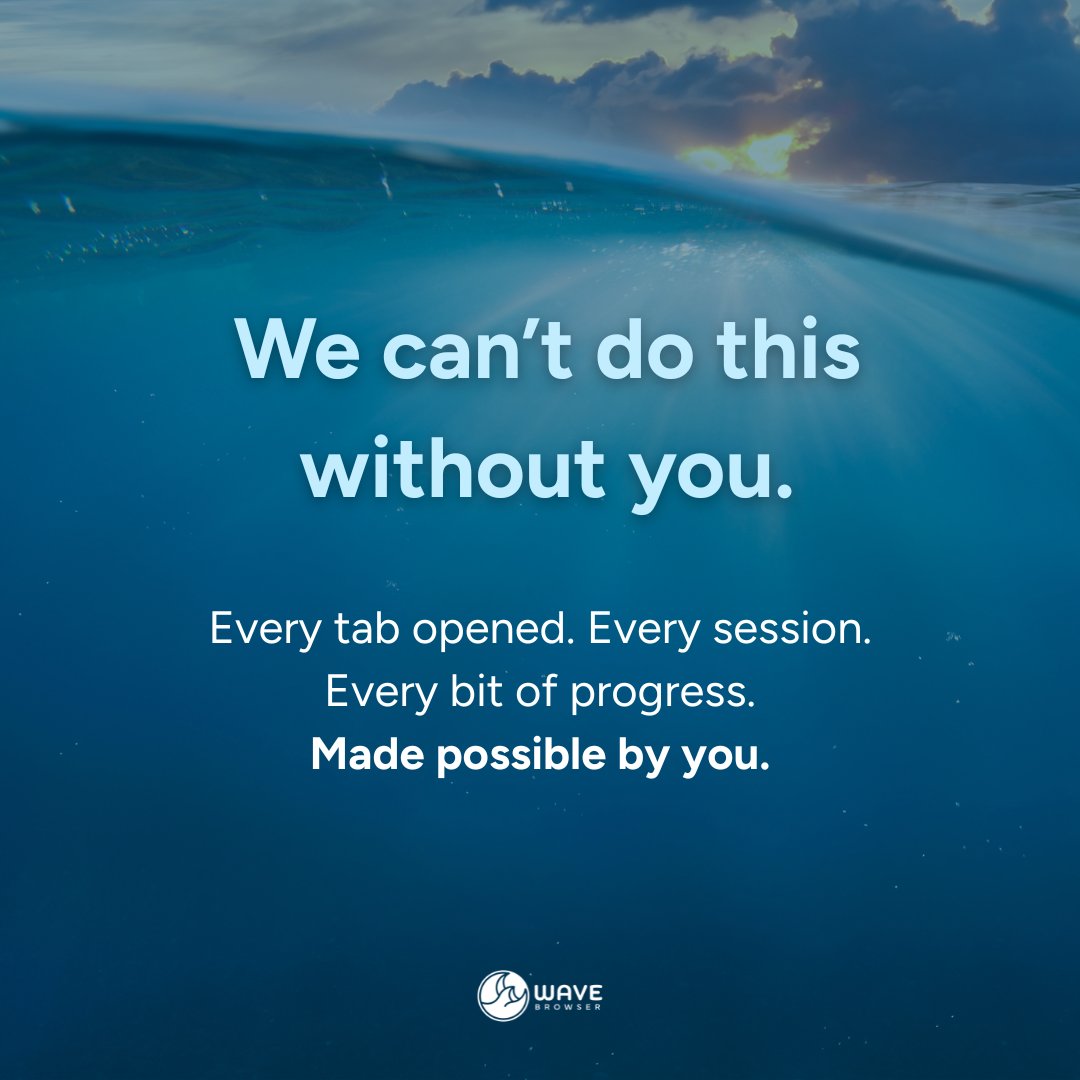 Wave_Browser's tweet image. 💙 Every cleanup, every milestone, every piece of progress, it’s all powered by you.

When you browse with Wave, you’re helping fund verified ocean cleanup. 🌊
Your everyday actions are creating real change.

We can’t do this without you.

#WaveBrowser #BrowseWithPurpose…