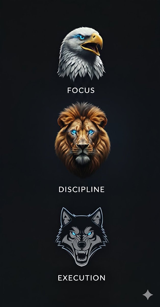 FOCUS: Filter noise ruthlessly. Attention is your edge.

DISCIPLINE: Follow rules, not emotions. No chasing, no averaging down, no impulsiveness.

EXECUTION: Pull the trigger with clarity.
No hesitation, no second-guessing.