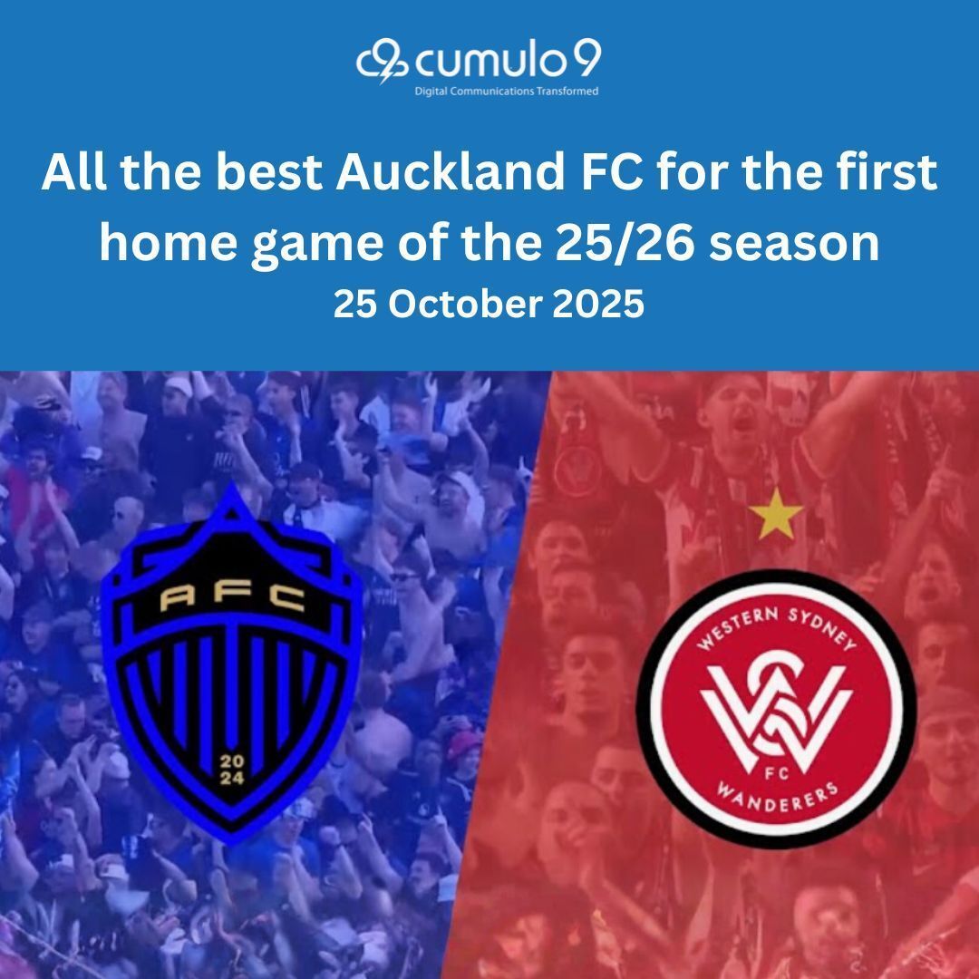 It’s an exciting weekend for Auckland FC as they take on their first home game of the season against Western Sydney Wanderers FC! 

Cumulo9 is proud to be part of their journey and to support a team that’s bringing top-tier football energy to New Zealand.