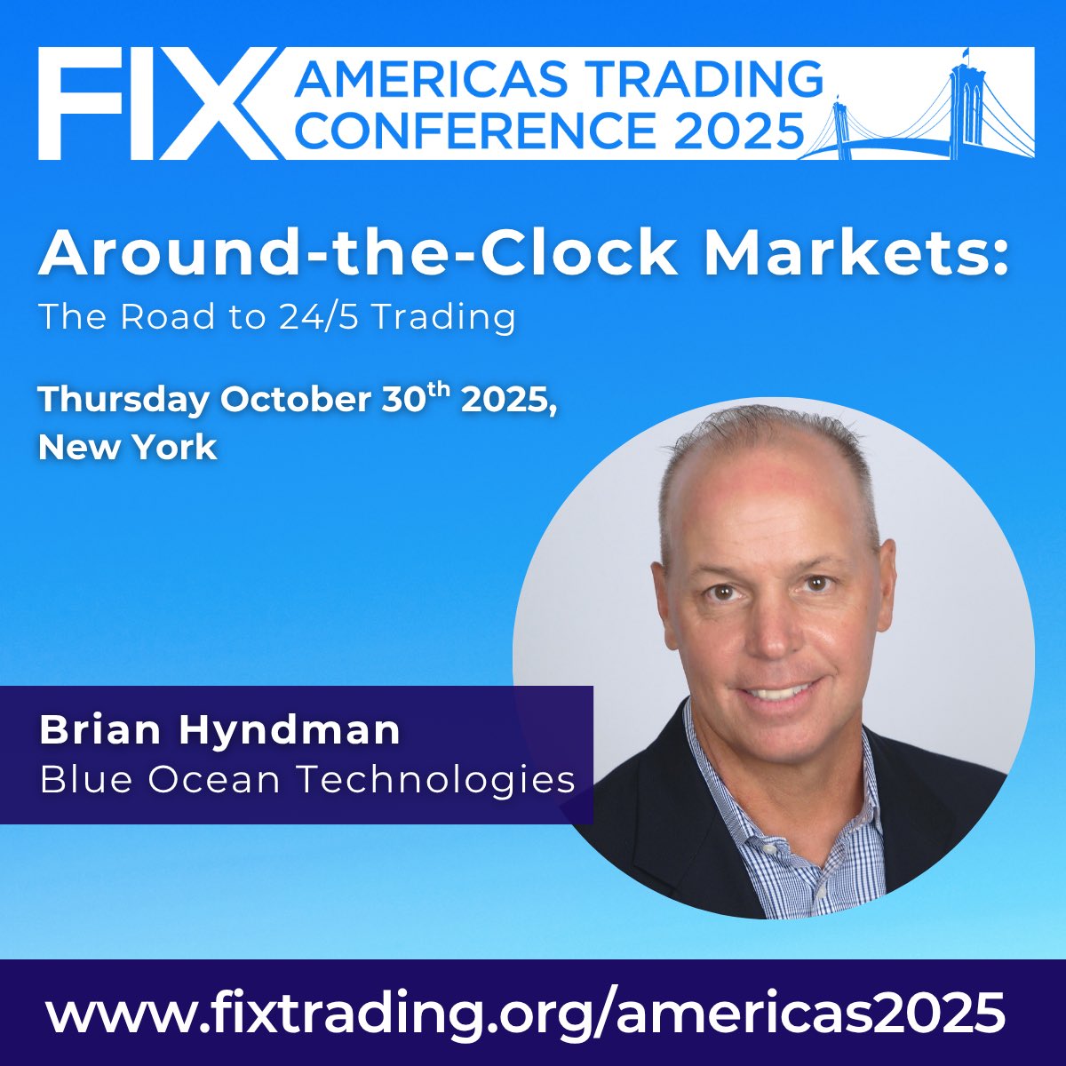 Next week we will be participating in FIX America's Trading Conference in NYC, on Oct. 30th. Our CEO, Brian Hyndman will be on the panel," Around-the-Clock Markets: The Road to 24/5 Trading" to discuss how firms are adapting to support extended interesting event. Join us.