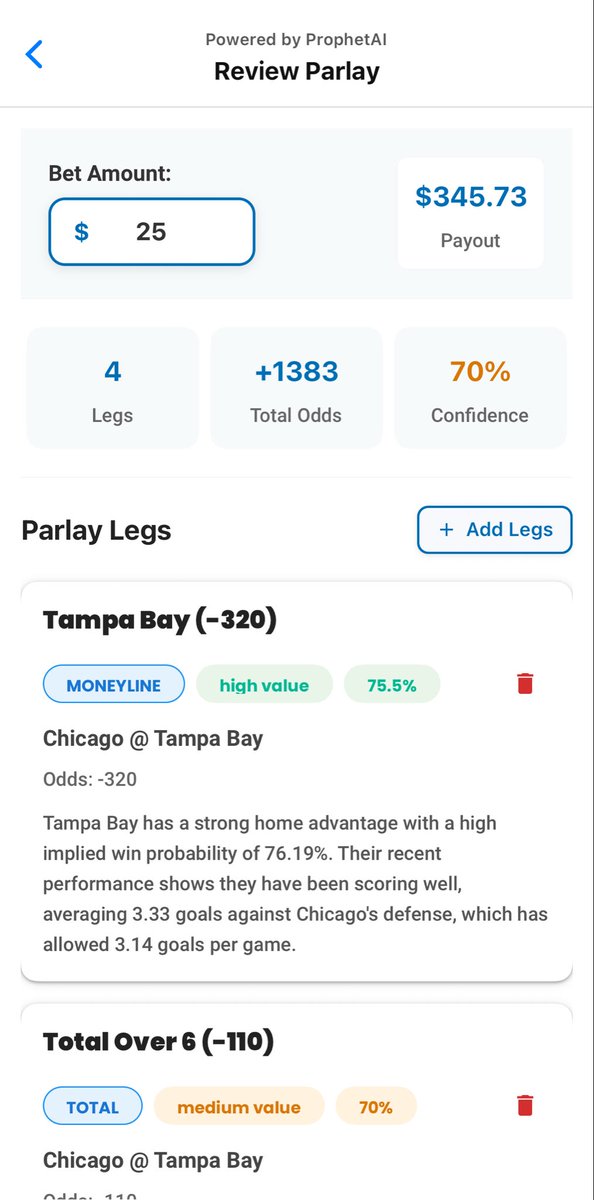 LineProphetLLC's tweet photo. 🚀 NEW TOOL ALERT 🚀
Meet the Parlay Builder — powered by ProphetAI.
💡 Build parlays by sides, props, or both
📊 Choose Smart Picks, High Payouts, or Safe Plays
🎯 Let the model do the work — you just fire.
Start building: https://t.co/QKdxw6MNOp
#SportsBetting #ParlayBuilder https://t.co/c6qc4Vr3dC