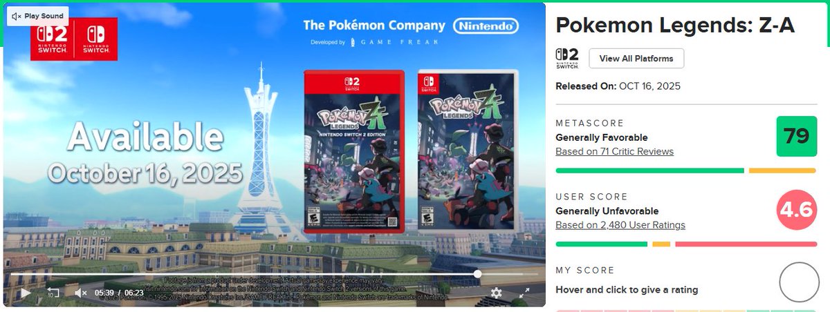 wang9824126's tweet photo. One week ago, I expected an average user score of around 6/10 for ZA. Obviously, I have underestimated the power of review bombing. Maybe better than SV, but still an average crap and no where near great. No purchase, no playing, my boycott continues until a real masterpiece. https://t.co/zeQwiqTpWG