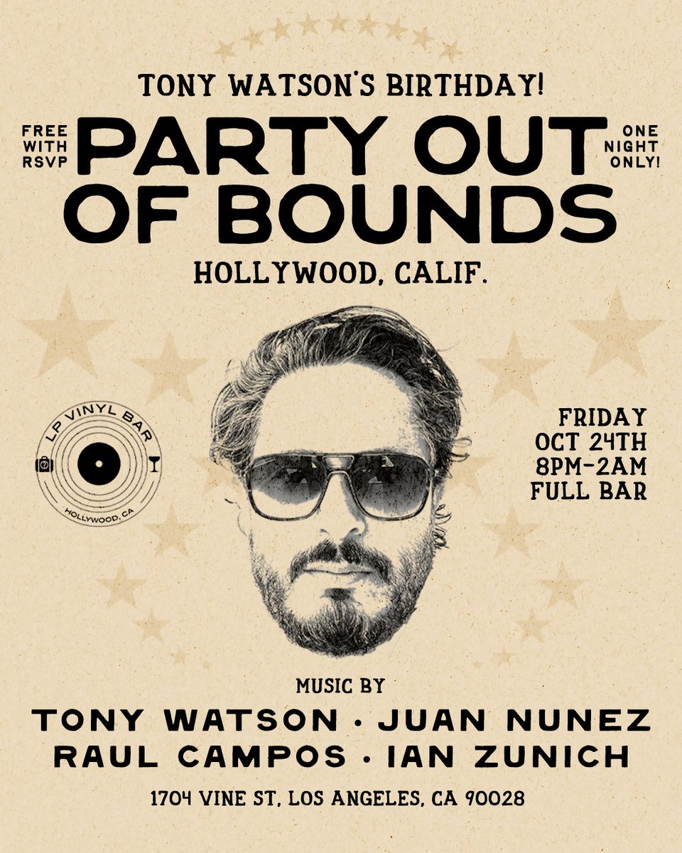 TonyWatson's tweet photo. Party out of Bounds! 8pm-2am RSVP here https://t.co/Lt3QIt8rsI https://t.co/93L9lMzPKp