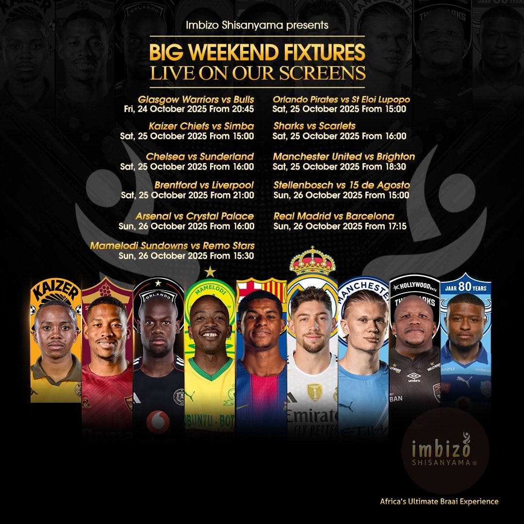 Bringing you live on our screens ⚽️ 

#soccer 
#soccergames 

___________________
#ImbizoShisanyama
Africa’s Ultimate Braai Experience!®