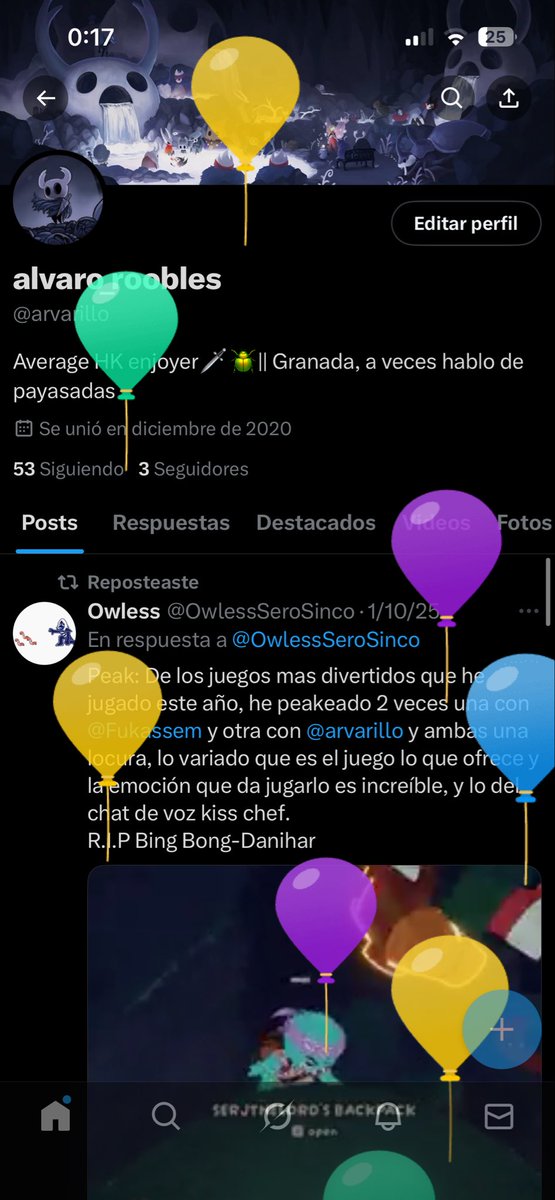Pues globitos en el perfil jiji