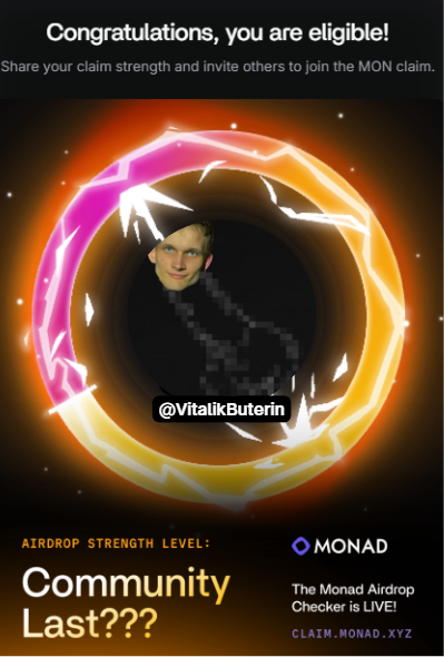 🚨BREAKING NEWS : VITALIK BUTERIN IS PART OF COMMUNITY LAST ON MONAD