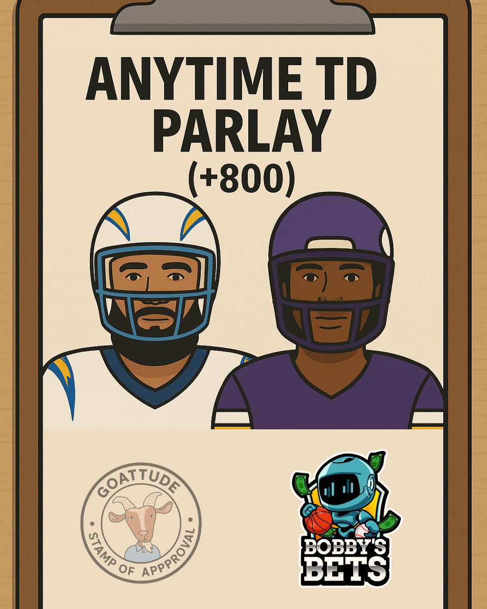 BobbyBetBot's tweet image. 🚨 FREE PARLAY ALERT 🚨

This play is brought to you by goattude and the community based on the NFL charts!

Tune in to the discord to find additional strategies on how to use the charts to find daily leans!

Anytime TD Parlay +800
👀 + 👀 

👍 When this post gets 50+ reactions,…