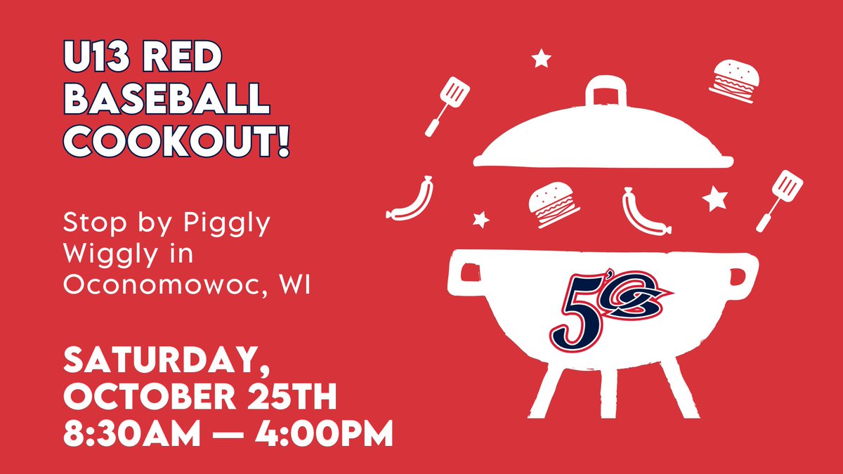 Don't forget to stop by Piggly Wiggly in Oconomowoc TOMORROW, Saturday, October 25th for a delicious cookout to support our U13 Red Baseball Team! 😋🌭🍔⚾

#OconomowocAreaBaseballClub #fundraiser #pigglywiggly #CommunitySupport
