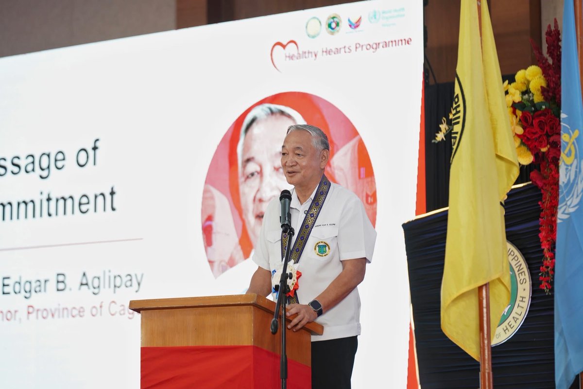 WHOPhilippines's tweet image. The #HealthyHeartsProgramme is now in Cagayan Valley. Regional and local health leaders join forces to prevent heart attacks and strokes through better blood pressure control—bringing hypertension care closer to every community with @DOHgovph and WHO.
#HealthForAll #BeatNCDs