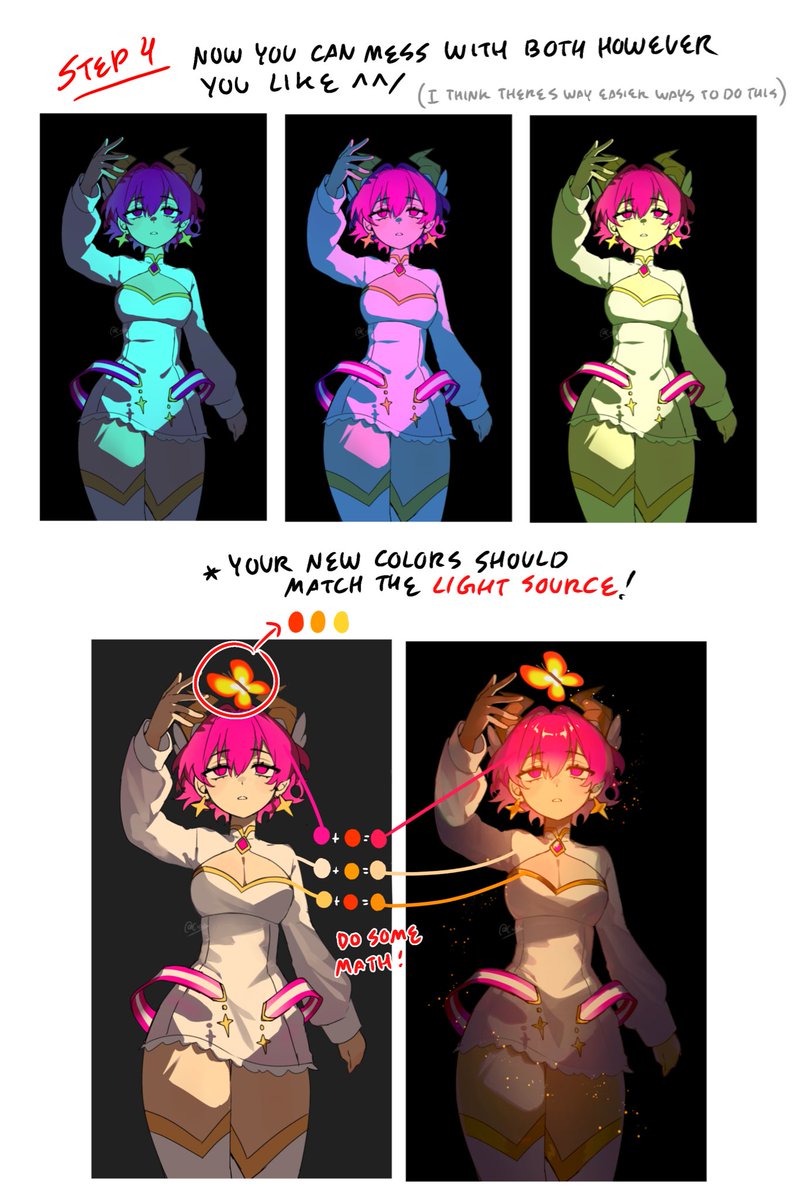 ciosuii's tweet image. Experimented again and did another process-guide-thing! There’s definitely easier ways than this but it’s what works for me ^^