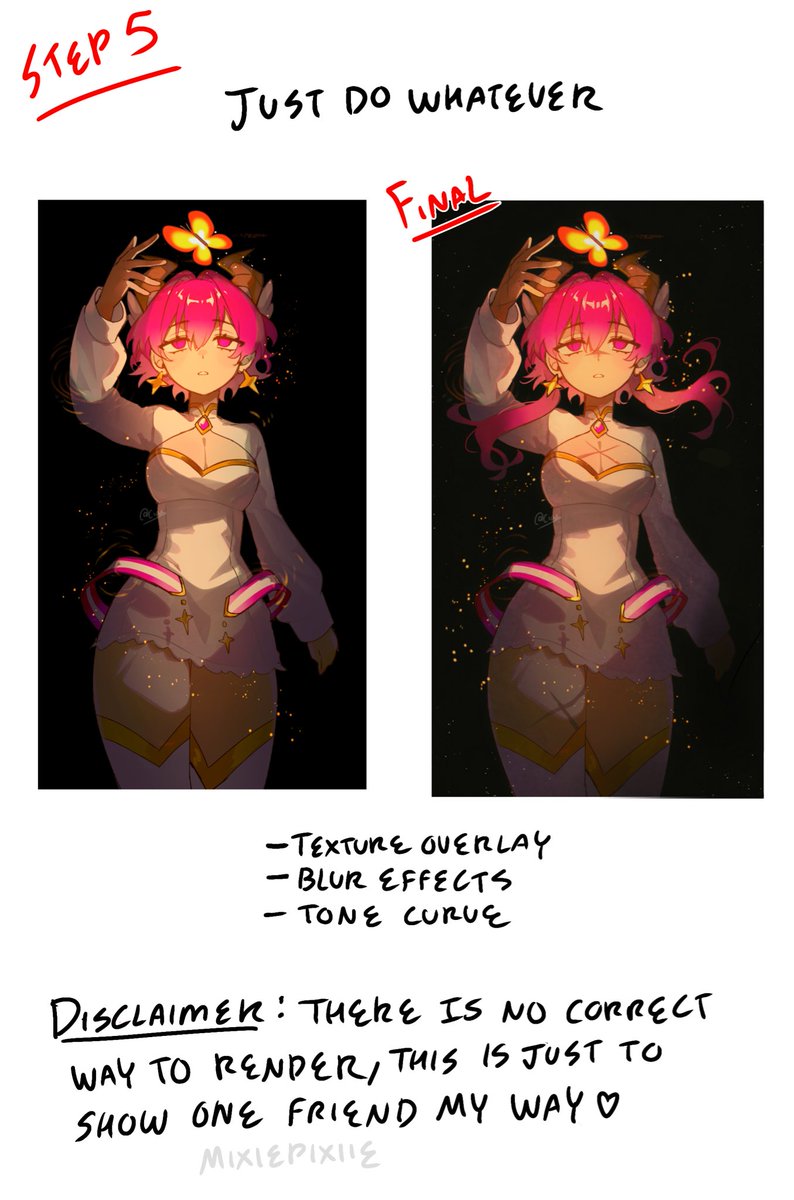 ciosuii's tweet image. Experimented again and did another process-guide-thing! There’s definitely easier ways than this but it’s what works for me ^^