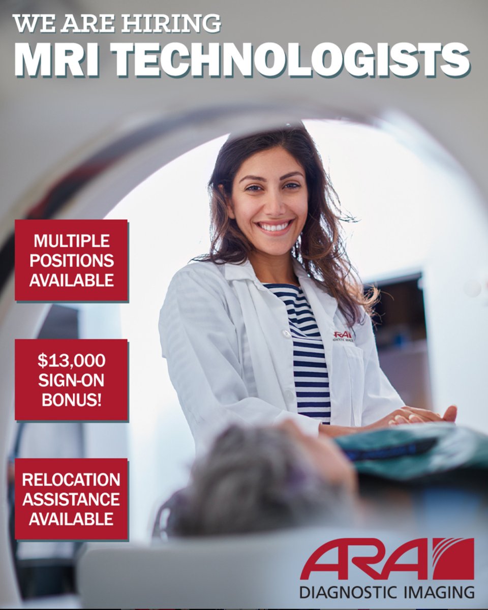 We’re Hiring MRI Technologists in Austin, TX!
Join ARA and transform your career and radiology!

🔗 Apply now: MRI Technologist
radpartners.avature.net/careersmarketp…

Learn more about working as a technologist at ARA:
ausrad.com/careers-austin…