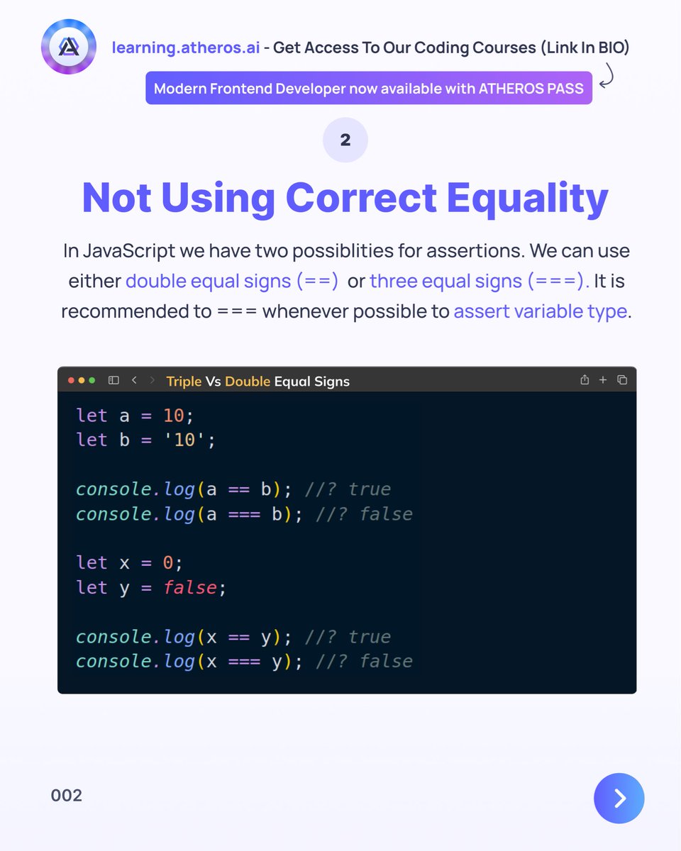 davidm_ml's tweet image. Master JavaScript by eliminating these mistakes 🚀￼